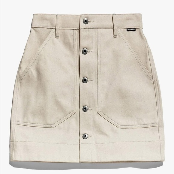NWT G-STAR RAW Workwear Button Mini Skirt // Ecru // Size 30 - Picture 11 of 12